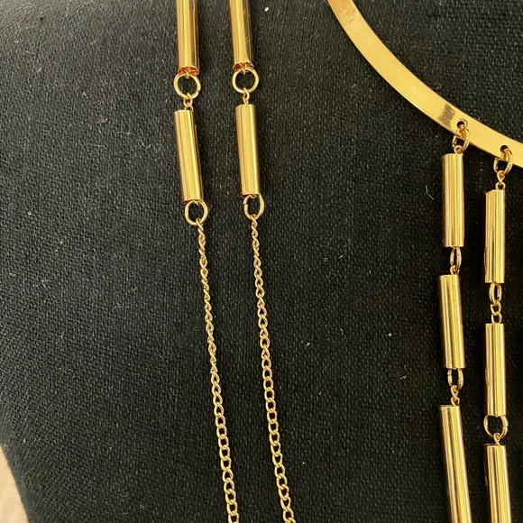 Gold Windchime Necklace and Earrings Set - Picture 2 of 6